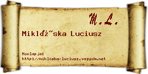 Miklóska Luciusz névjegykártya